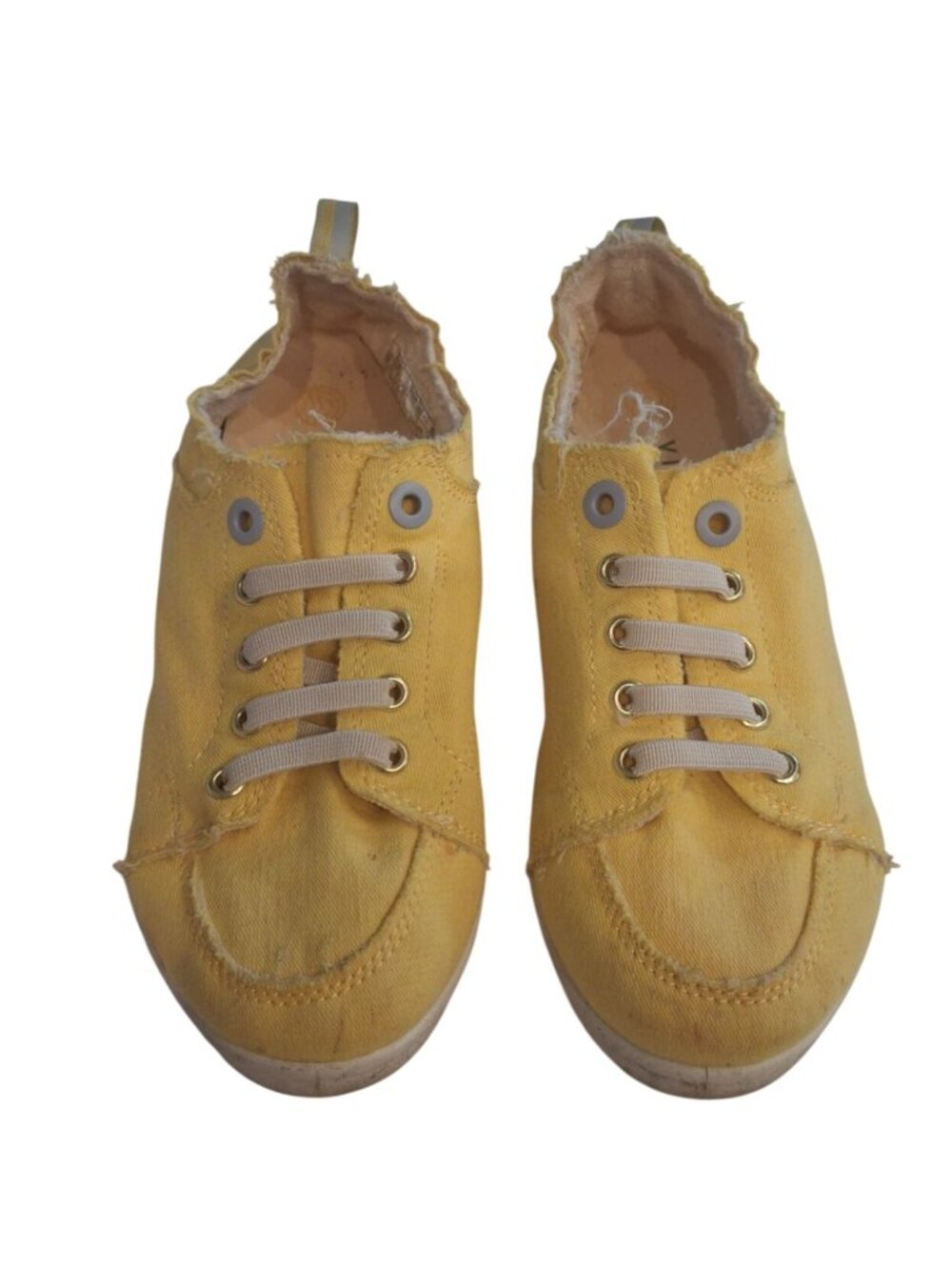 Vionic Beach Pismo Womens 6.5 Yellow Canvas Sneakers Coastal Comfort Shoes
